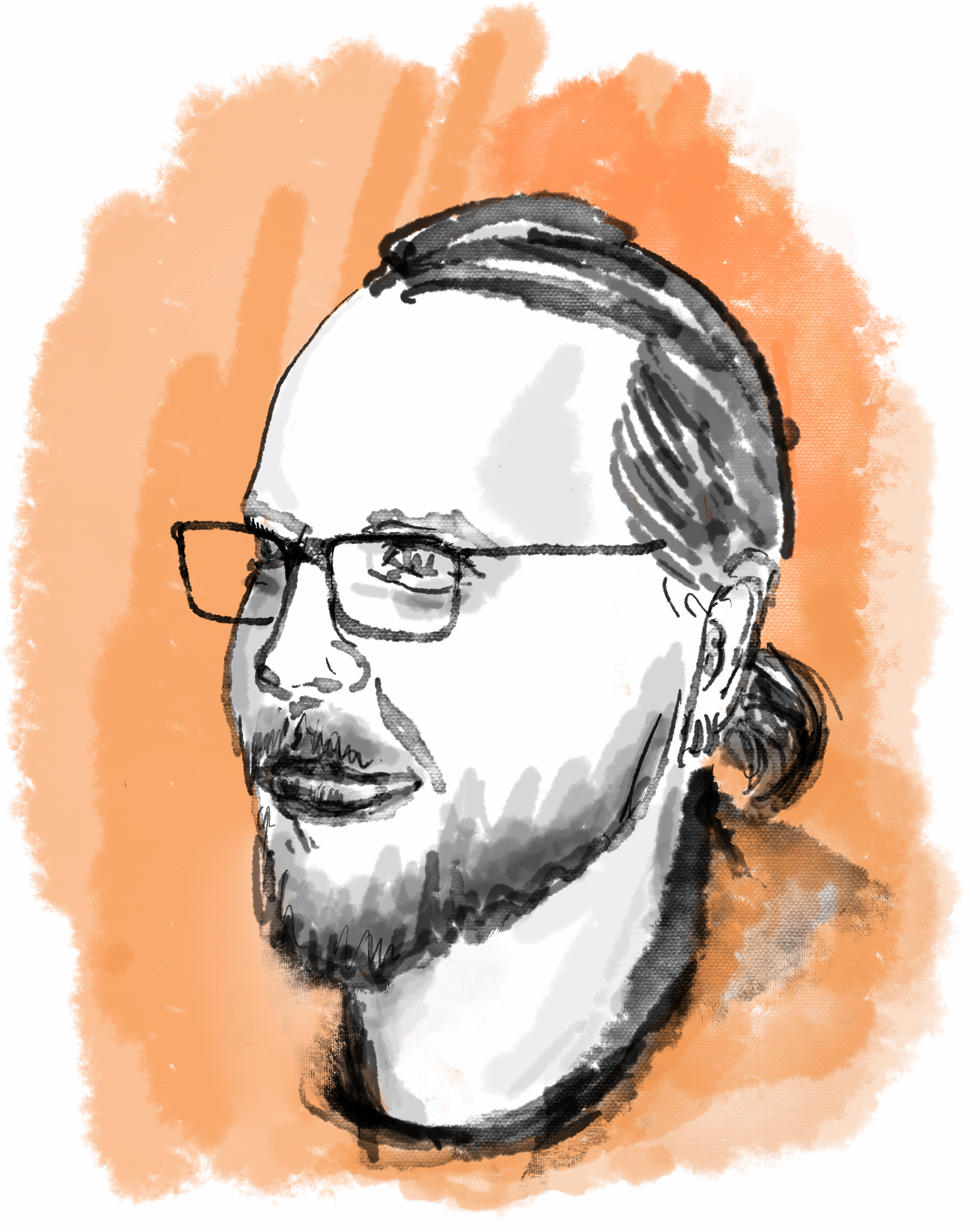 Albert Bartel Zeichnung Selbstportrait Illustration