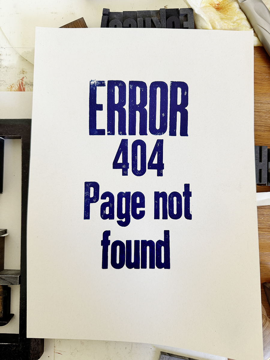 Albert Bartel Druckgrafik Letterpress Error 404