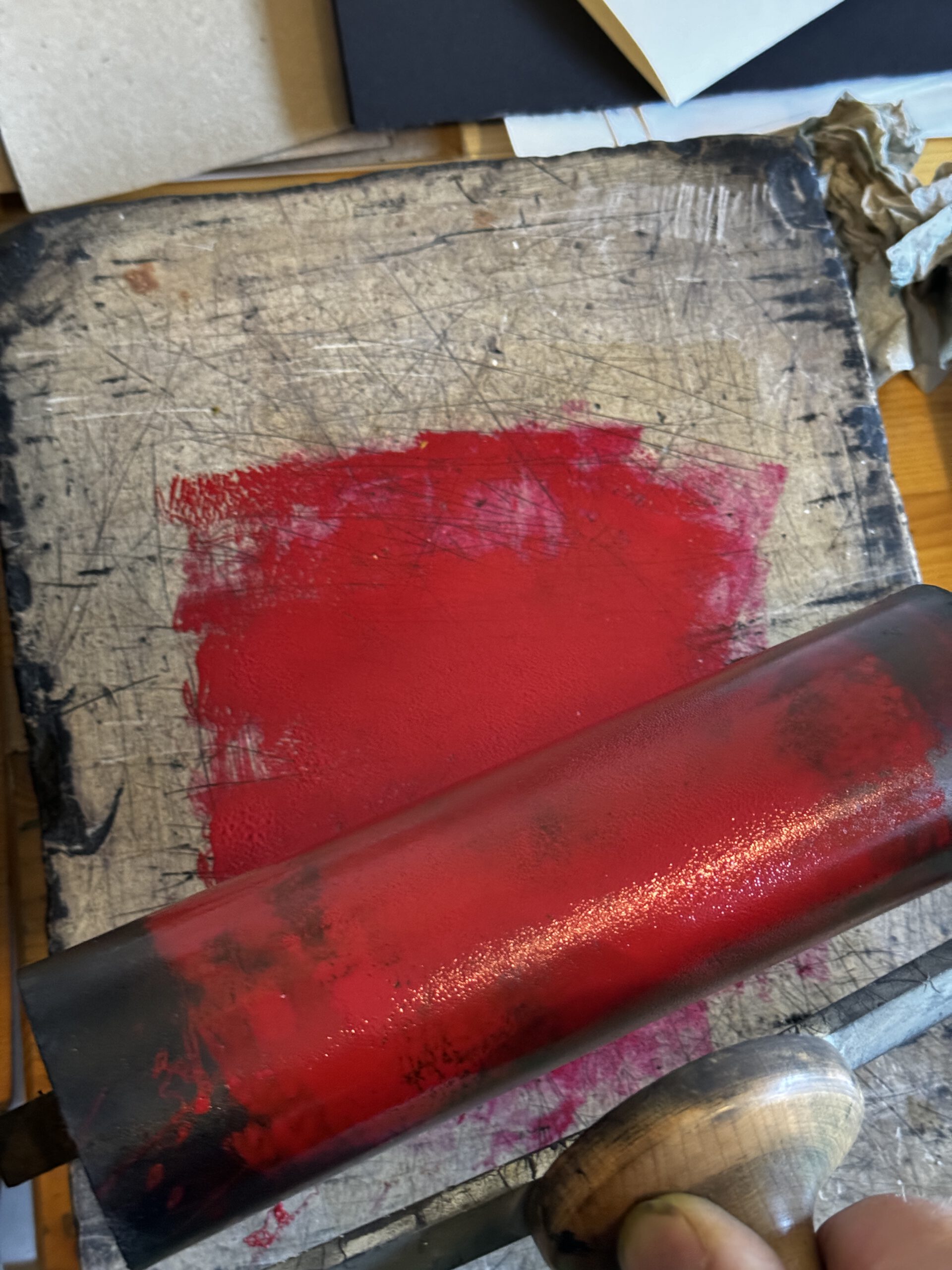 Albert Bartel Druckgrafik Letterpress Farbrolle