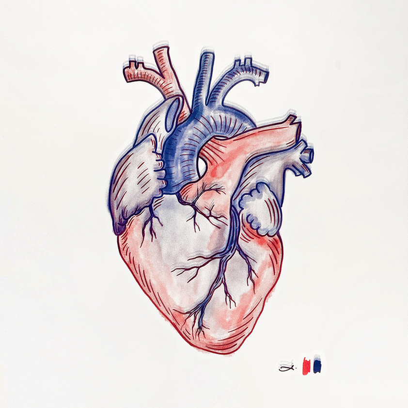 Albert Bartel Druckgrafik Risographie Herz